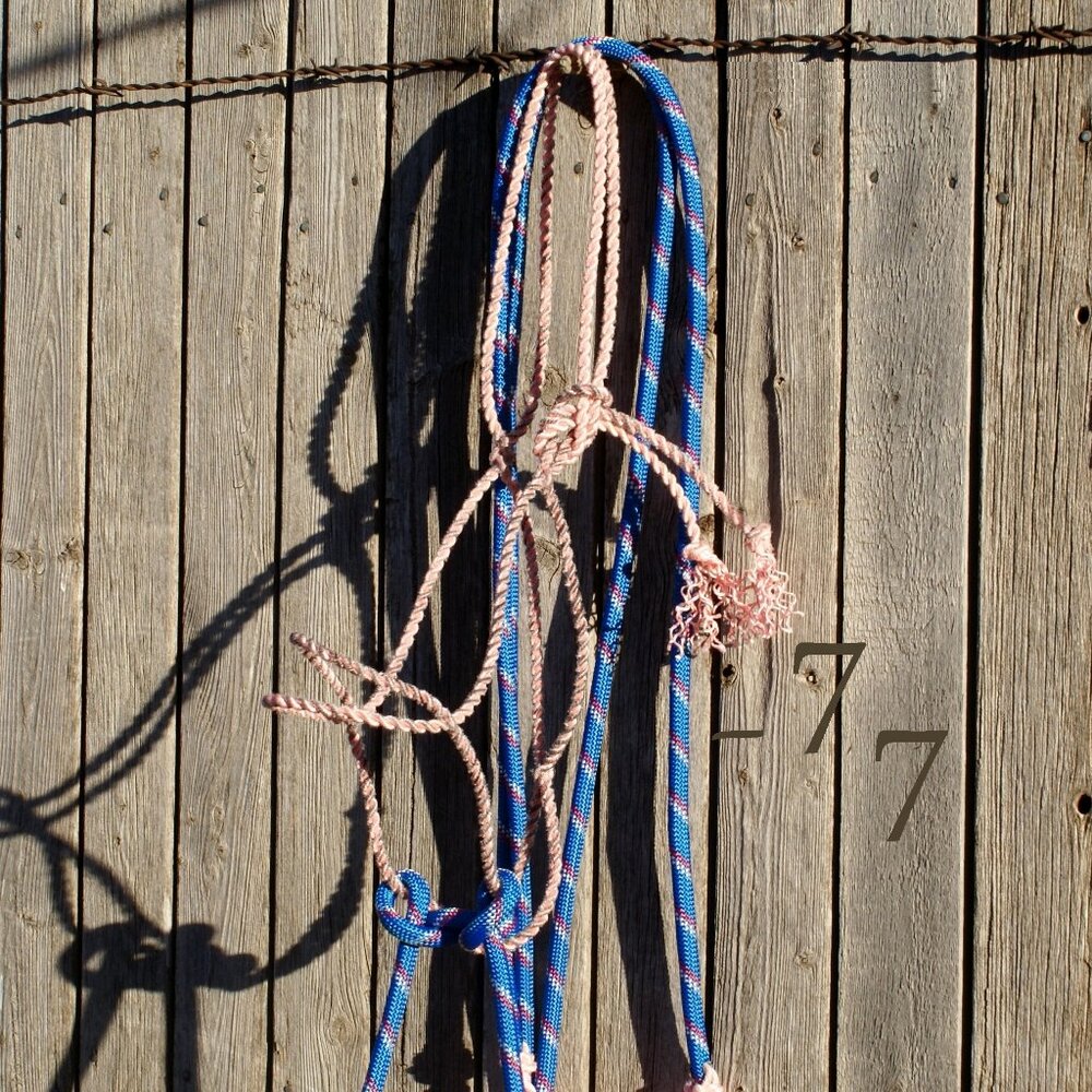 NEW Handmade Fully Rigged Lariat Rope Loping Halter Hackamore - Arab/Cob Size - Picture 3 of 9